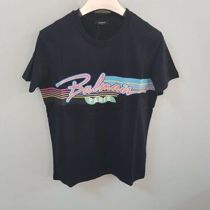 Balmain Logo Printed Black T-Shirt